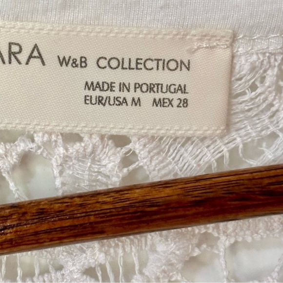 Zara| Feminine Ivory White Knit Lace Tank Top w/ Back Lace Panel Sz M - Picture 5 of 5